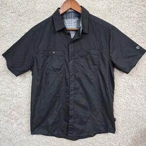 KUHL Stealth Short Sleeve Button Up Shirt Mens Small Grey Hiking Outdoor